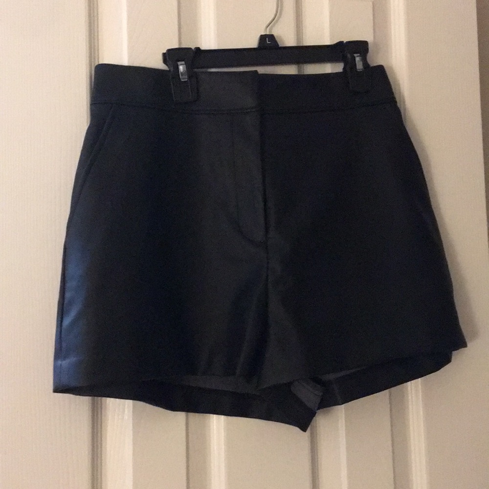 Black Faux Leather Shorts